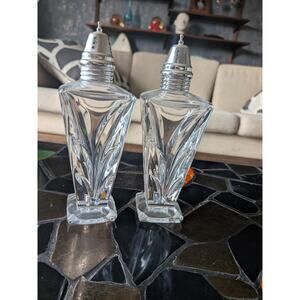 Royal Limited Crystal Salt & Pepper Shakers, made in Czech Republic - 7" Tall